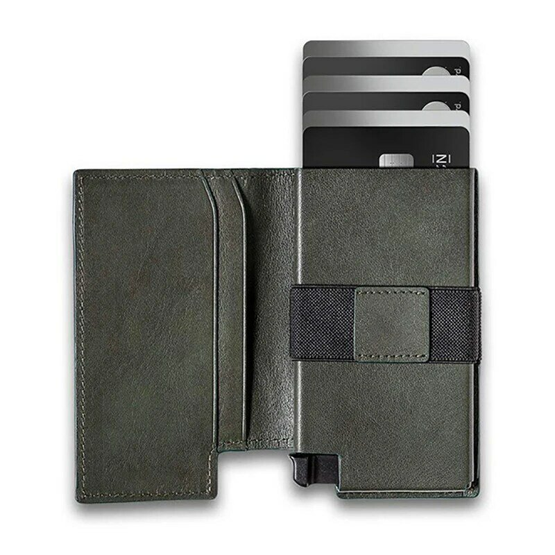 Dostosowane nazwa 100% oryginalne męski portfel ze skóry posiadacz karty Anti-Theft etui na karty kredytowe portfel Rfid Retro monety portfel