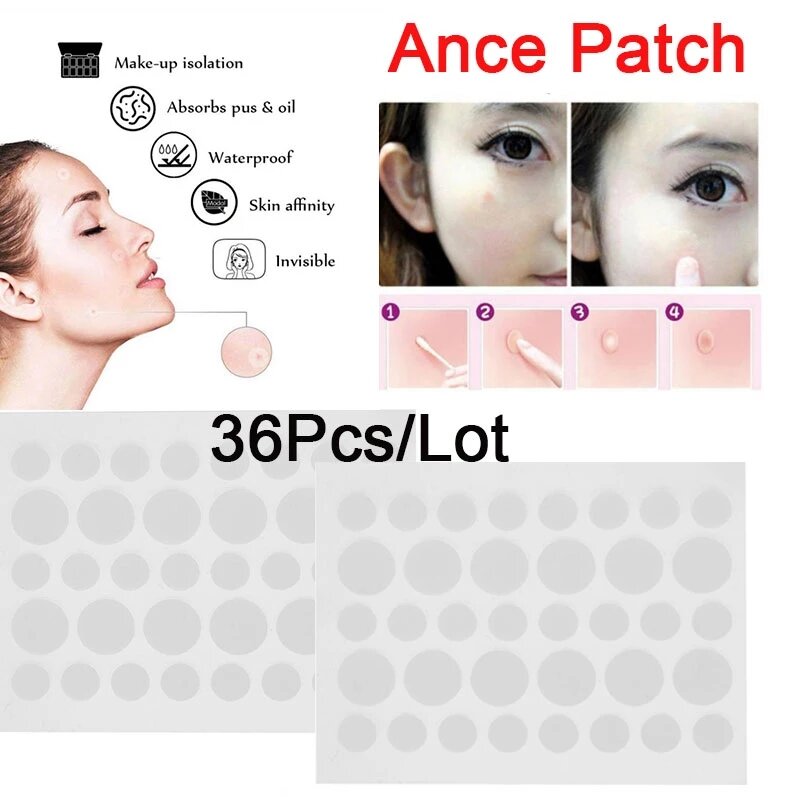 Patch per la rimozione dell'etichetta della pelle 36 pz/lotto rimozione dell'acne copertura assorbente per brufoli trattamento idrocolloide invisibile Anti-infezione cura della pelle