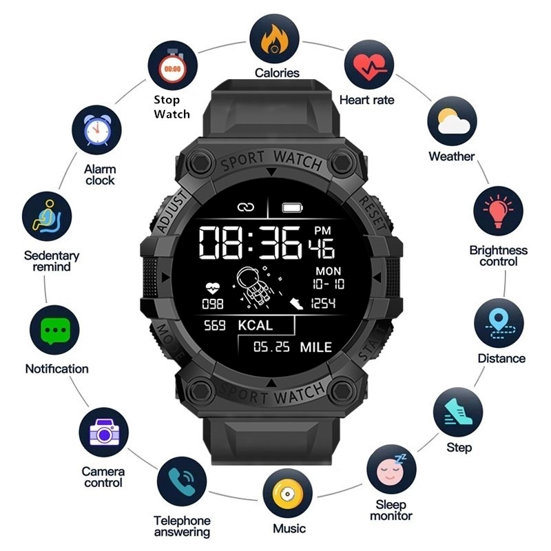 FD68S Smart Horloge Mannen Vrouwen Touch Screen Sport Fitness Armbanden Horloge Waterdicht Bluetooth Voor Android Ios Smartwatch Mannen