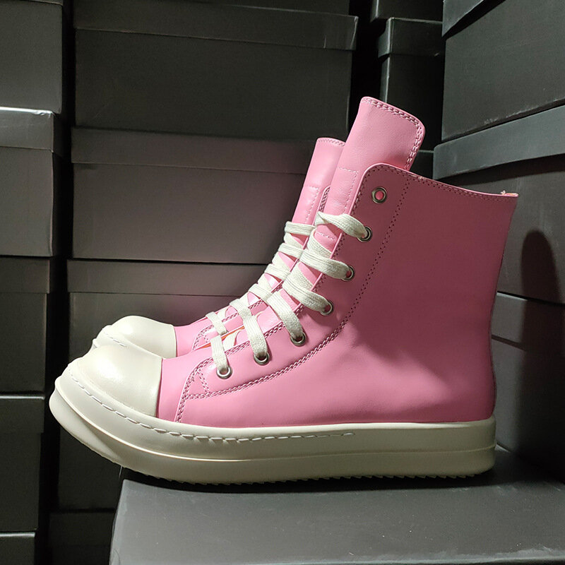 RRIC OWEES High Top scarpe da uomo Sneakers in pelle maschile donna scarpe rosa donna Unisex sport amanti femminili risciò scarpe Rowens 01