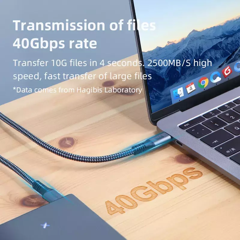 Hagibis USB4 kabel kompatybilny z Thunderbolt 3/4 5K @ 60Hz 40 gb/s transferu danych 100W 5A szybkie ładowanie dla Macbook Pro USB typu C
