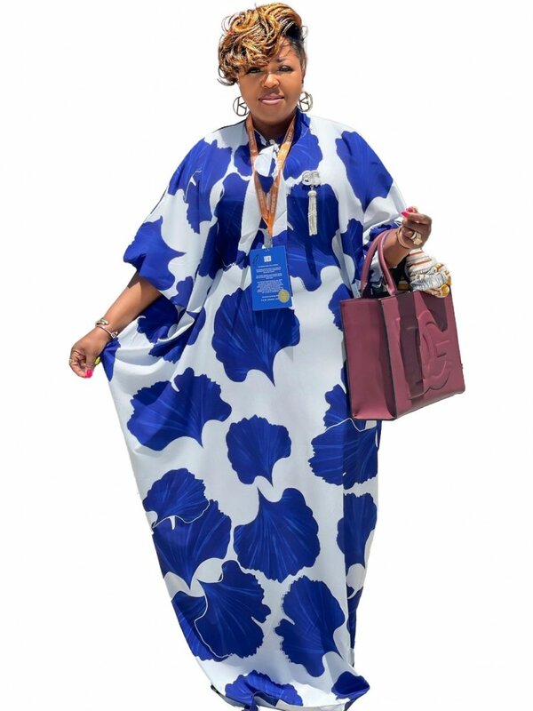 Plus Size African Print Long Dress For Women Wedding Party Dress Evening Gowns Traditional Dashiki Clothing Kaftan Robe
