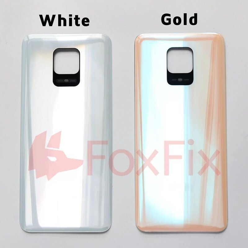 FoxFix Back Glass per Xiaomi Redmi Note 9 Pro Note 9S coperchio della batteria sostituzione della custodia del pannello dell'alloggiamento posteriore + adesivo adesivo