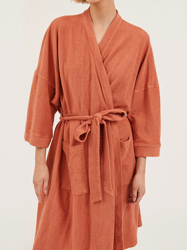 Hiloc الحياكة القطن Robes للنساء الحمام مع وشاحات بلون رداء المرأة روب للنوم جيوب مزدوجة فستان الشتاء