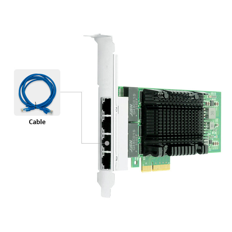 Adaptateur réseau serveur Ethernet Gigabit (NIC) 2037PT, avec Intel 10/LR-LINK RJ45 en cuivre, Quad-Port, PCI Express 100/1000 X4, 3.0