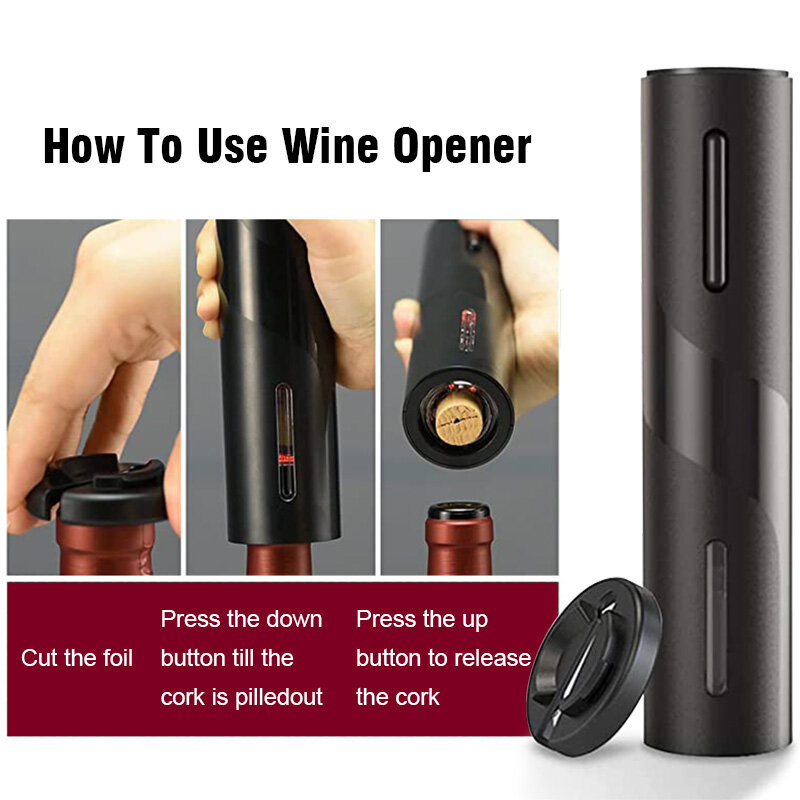赤ワイン用の自動栓抜き,USB充電,4 in 1,ガジェット