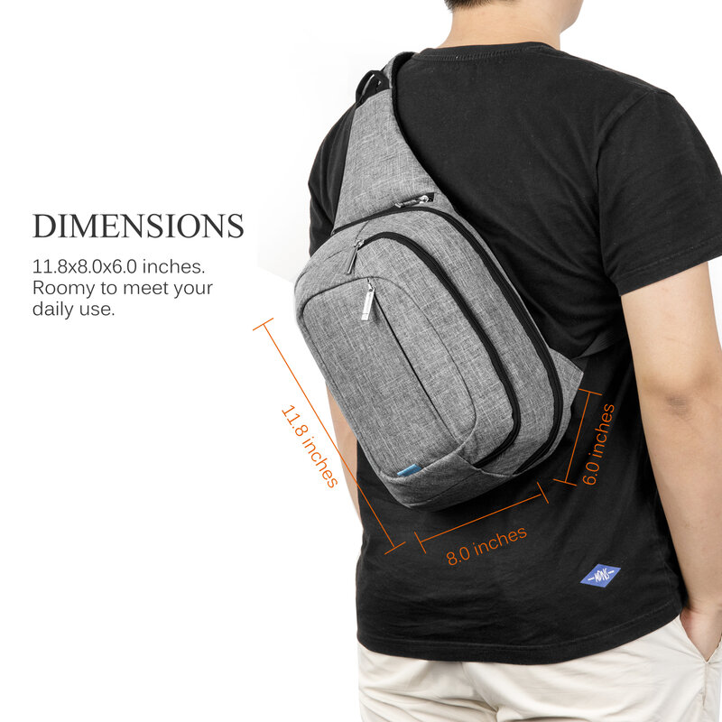 Bolso bandolera multifuncional informal para hombre y mujer, bolsa de hombro para senderismo y exteriores, color gris