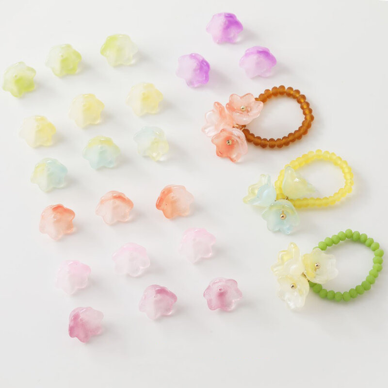 20PCS Small Petals Simple Flower Glass Beads DIY Making Necklace Bracelet Earrings Material Accessories
