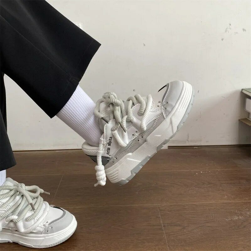 Y2k koreanische Frauen Modetrend Sport Slipper Sneaker lässig sportliche Pumps Plattform Tennis schuh Damen Turnschuhe klobige Schuhe