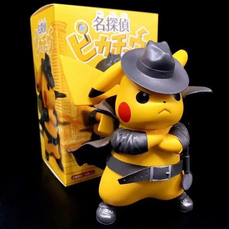 Pokemon Detective Pikachu en caja, adorno de oficina Aberdeen, modelo de Navidad, Halloween, regalo de cumpleaños para niños