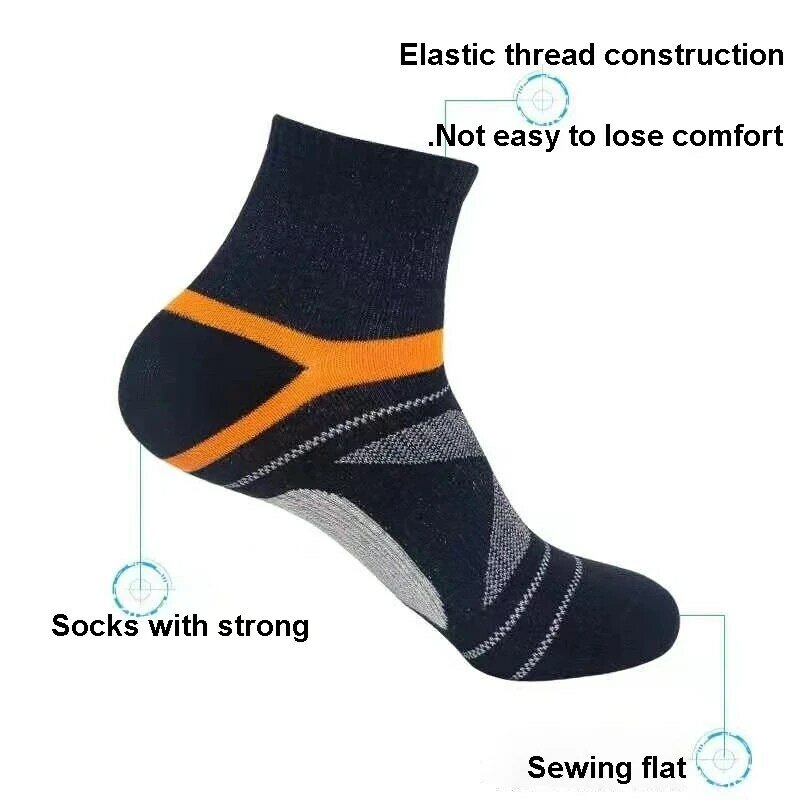 Calcetines deportivos de algodón para hombre, calcetín de alta calidad, transpirable, informal, para correr, color negro, par/lote, 5 EU40-44