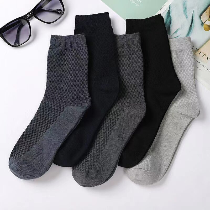 10 pares/lote meias masculinas de alta qualidade natural fibra de bambu meias respirável meias de negócios casual meias grande tamanho eu45