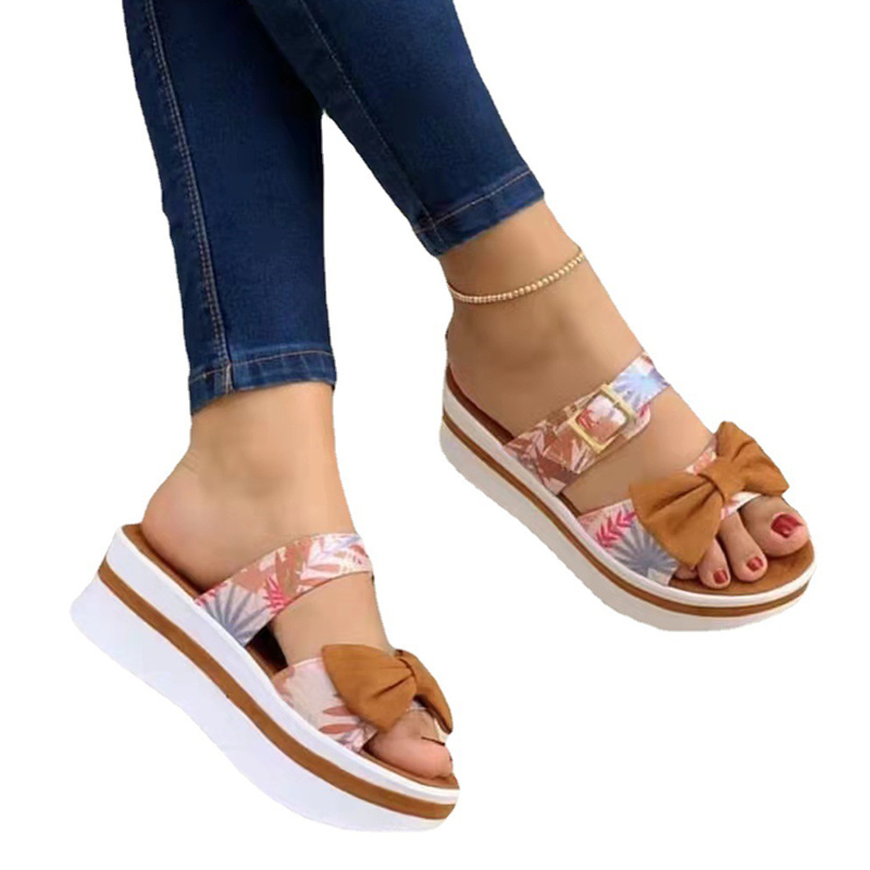Sandalias de moda para mujer, zapatos informales con punta abierta, sandalias de cuña de fondo grueso, zapatos de playa de talla grande