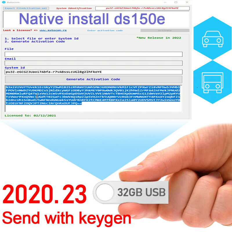 Autocoms 2020.23 avec keygen Native installé pour tcs delphis ds150e, installation directe sur plusieurs ordinateurs, outils de diagnostic de voiture