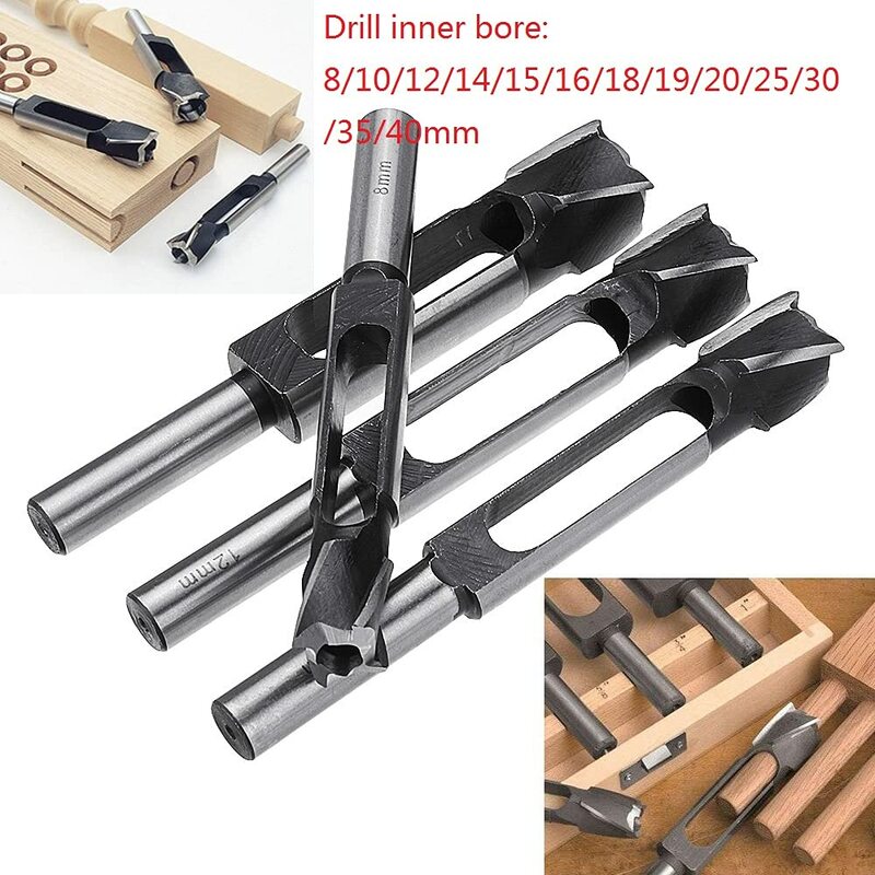 Cortador de agujeros de enchufe de madera, herramienta de carpintería, espiga y enchufe, 8-40mm