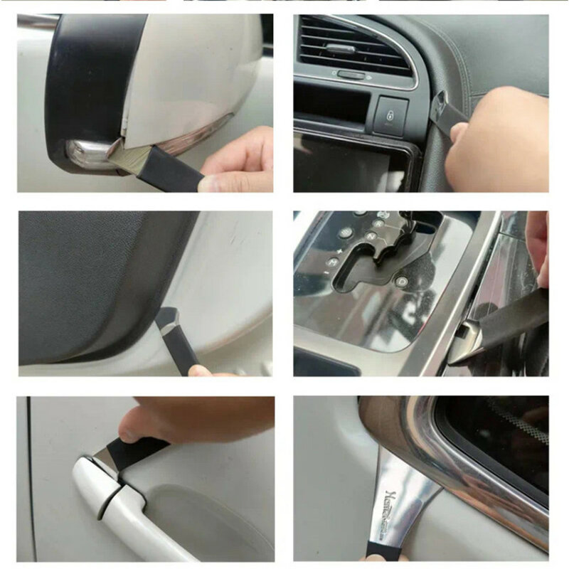 แผ่นเหล็กกันลื่นสำหรับรถยนต์คอนโซลกลางประตูกระจกมองหลังถอดแผ่นโลหะกันลื่น