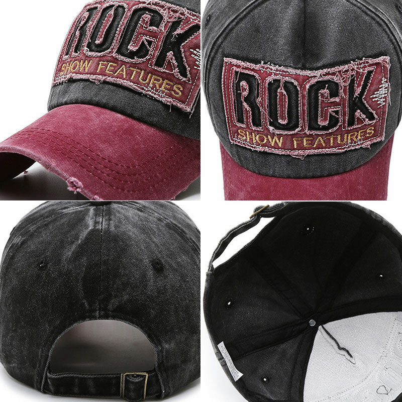 Gorras de béisbol para hombre y mujer, sombrero de camionero, bordado de Rock Vintage, Snapback, lavado, informal, ajustable, para exteriores