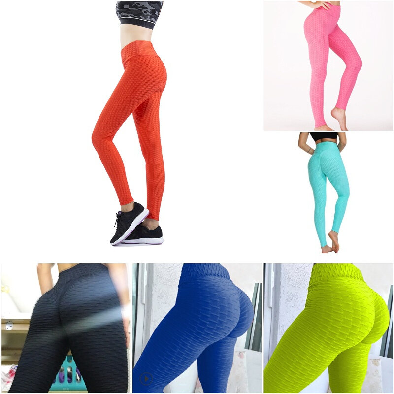 Pantalones de Jacquard con cintura alta para mujer, mallas deportivas de cintura alta para hacer ejercicio y Fitness
