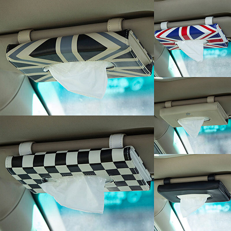 Caixa de tecido do carro da caixa de tecido da viseira do sol acessórios da decoração caixas de tecido no carro caixas de tecido do carro