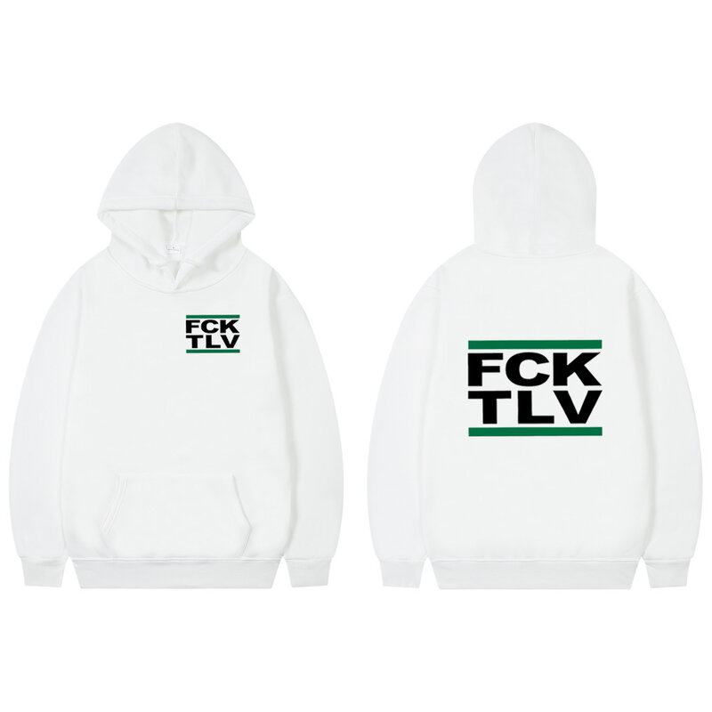 Fck tlv 2d impressão hoodies moletom masculino/feminino moda moletom com capuz streetwear meninos/meninas roupas outono crianças topos fck tlv vestuário