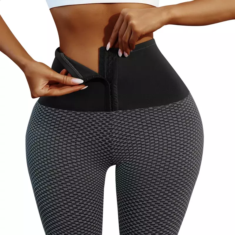 CHRLEISURE – Leggings de Sport pour femmes, taille haute, effet Push-Up, vêtement moulant pour l'abdomen, anti-Cellulite