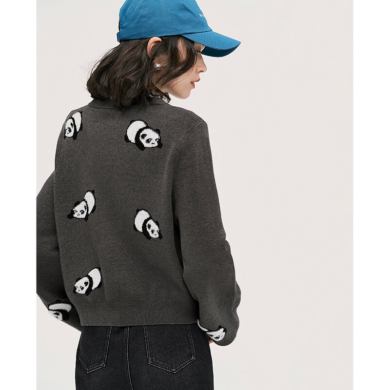 Toyouth – Cardigan tricoté à manches longues et col rond pour femme, pull ample, imprimé Panda 3D, chaud, confortable, décontracté, Chic, automne, 2022