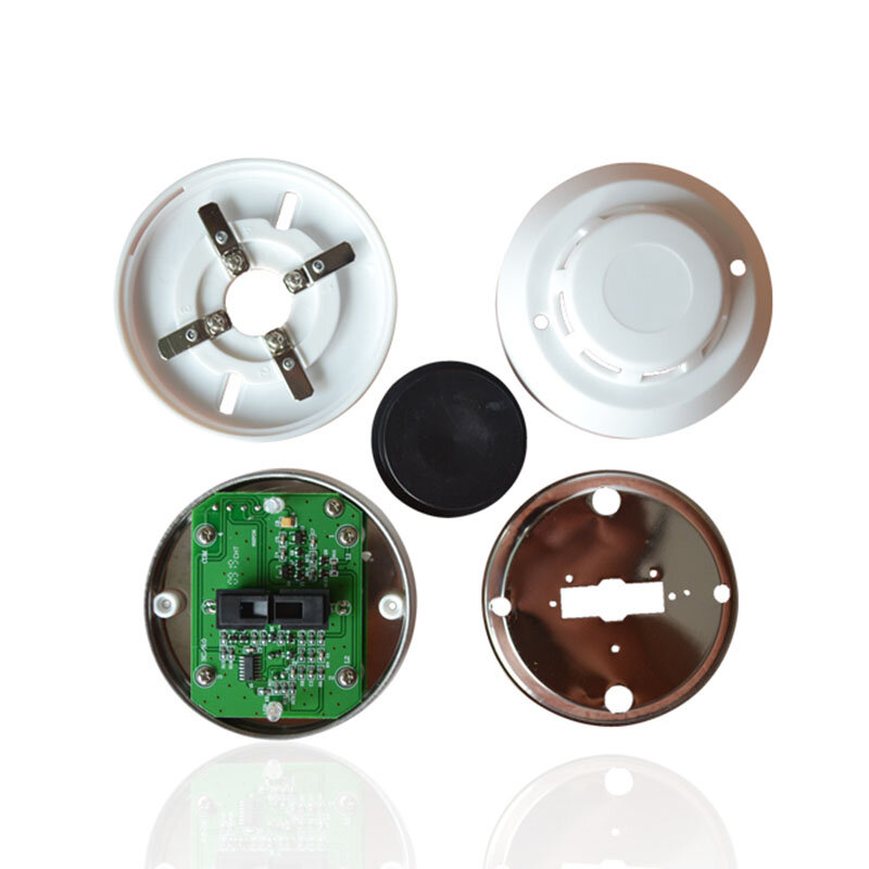 CoRui 1pc Sensor inalámbrico Detector de humo blanco de 12V CC uso para comprobar el fuego o algo que quema para conectar por zona de Cable