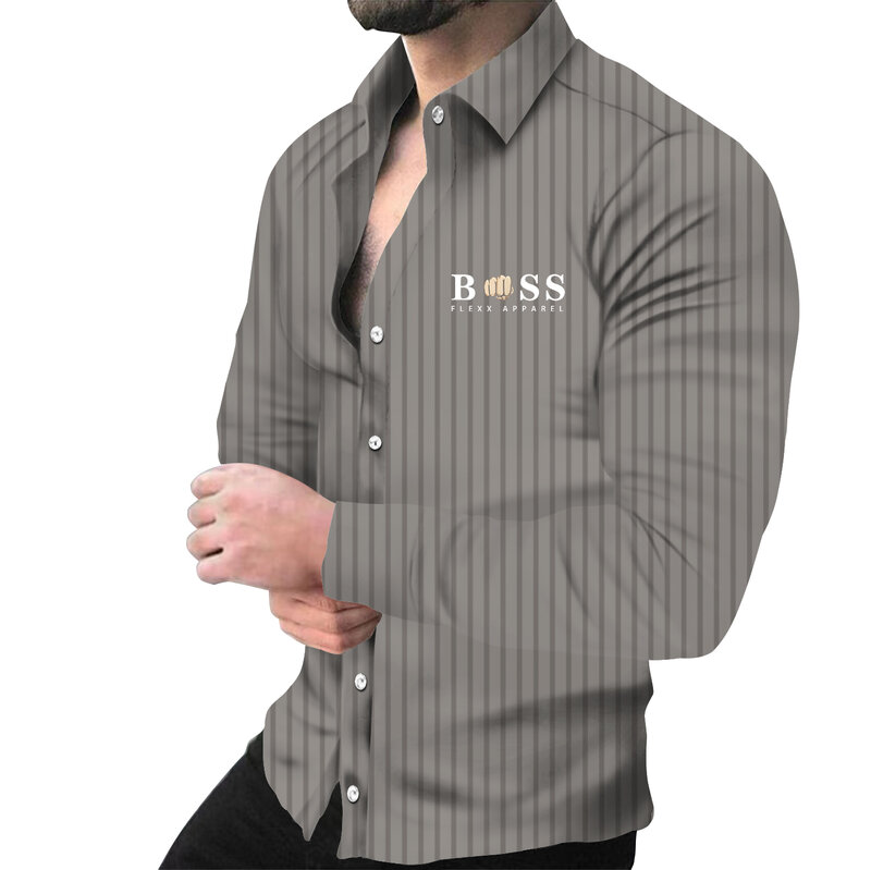 Fashion Luxury Men Shirts Single Breasted Shirt Casual Brand Turbulent Print Long Sleeve Tops Men's Clothing Hawaii Cardigan