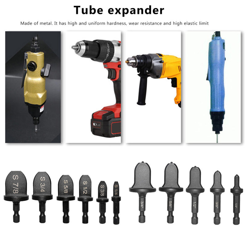 11PCS Hexagonal Handle Tube Expander Tools Air Conditioner Conditioning Swaging Spin Flaring Set 7/8 5/8 3/8 3/4 1/4 1/2 Inch