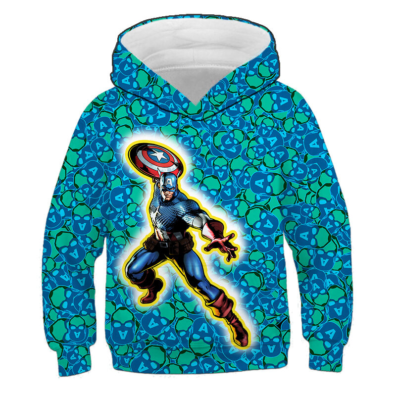 3〜14歳の子供向けのスパイダーマンプリントパーカー,スーパーヒーローヒーローのカジュアルトップスウェットシャツ