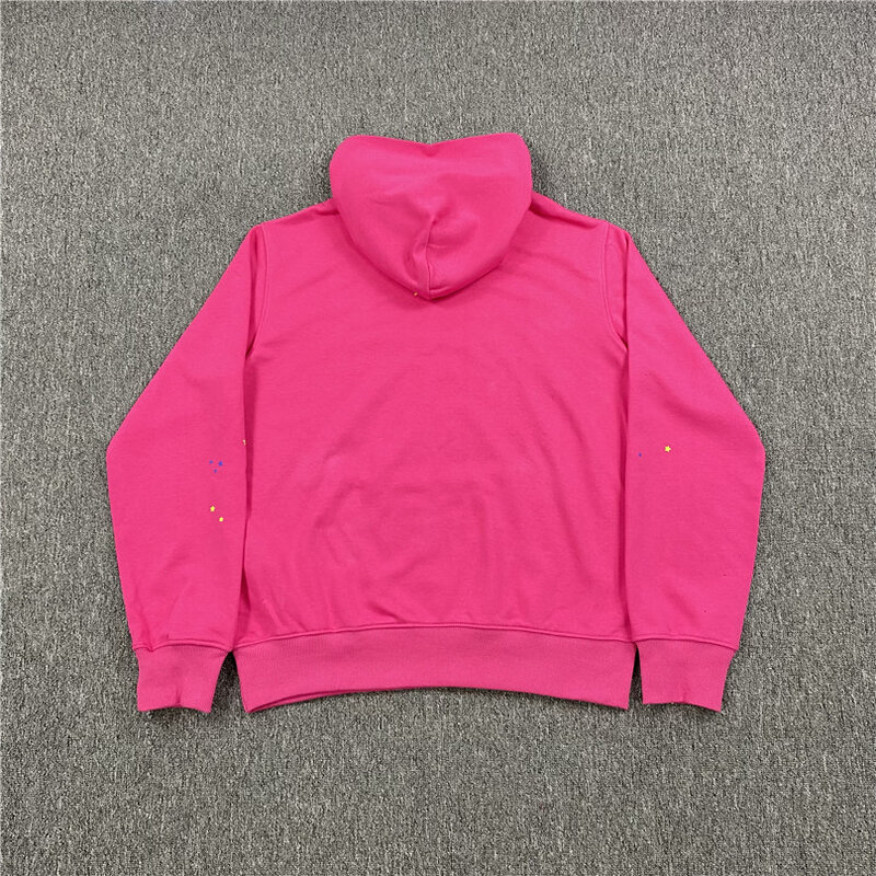 2022 jovem bandido rosa sp5der 555555 hoodie das mulheres dos homens 1:1 alta qualidade impressão de espuma aranha web gráfico 555555 camisolas pullovers
