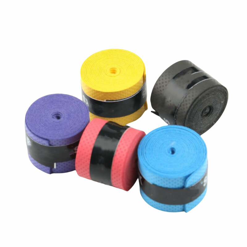 PU 5Pcs/Lot Fishing Rod Handle Strap Fishing Racket Grips Self-adhesive Breathable Sweatbandage Absorbed Tape Wrap Random Color