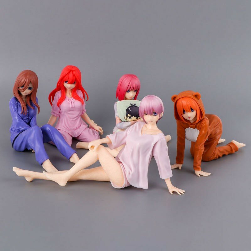 Figura de Anime The Quintessential Quintuplets, figura de Nakano Miku, pijama púrpura, modelo Sexy, juguete, adorno de pelo largo, regalo, 15cm, caliente