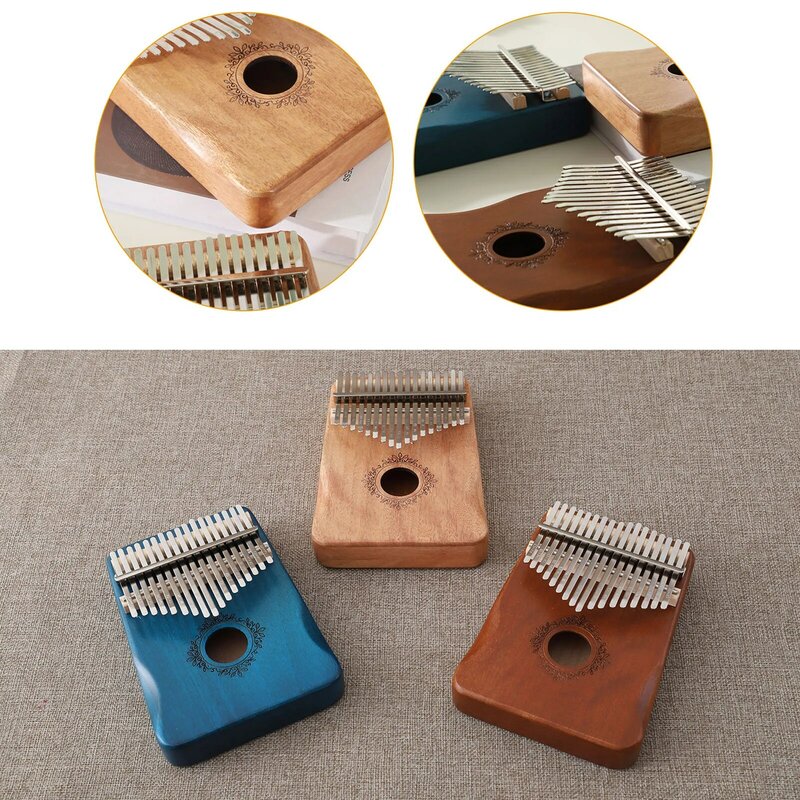 1 Kit nuovo 17 tasti Kalimba Thumb Piano con martello accordatore e adesivi per Note musicali pianoforte in legno Mbira Finger per bambini e adulti