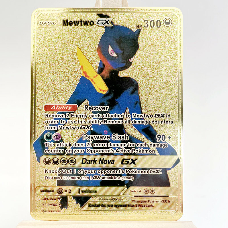 Cartes de collection Pokémon en 27 styles, en métal ou en or, nouveau Mewtwo GX MEGA, super jeu pour enfants, jouets et cadeau de noël,