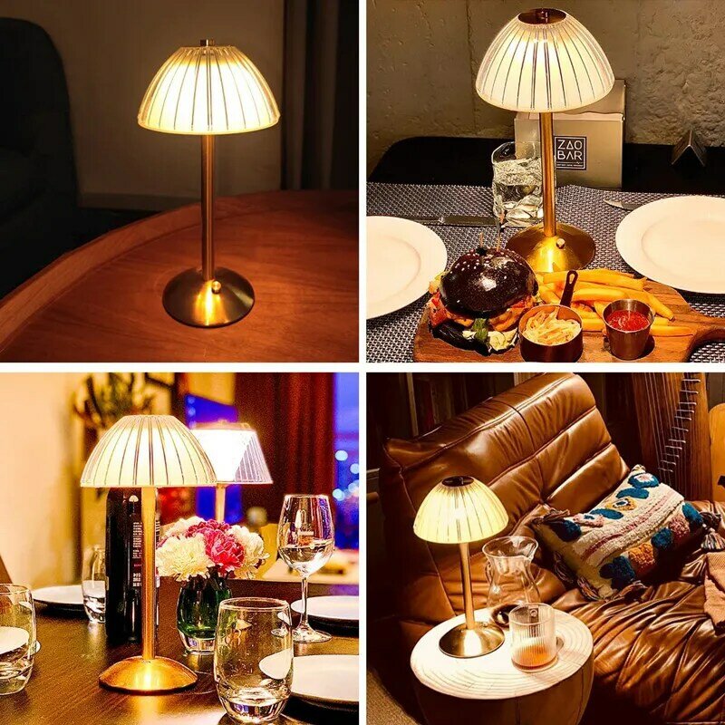 Akrylowa kryształowa lampa stołowa LED dotykowa ściemniająca lampa biurkowa Nordic pręt z żelaza lampa stołowa dekoracyjna lampka nocna do restauracji Hotel