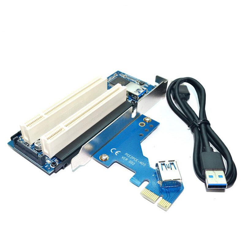 بطاقة مهايئ PCI-Express PCI-e إلى PCI بطاقة توسيع فتحة Pci المزدوجة USB 3.0 إضافة إلى بطاقات محول R20