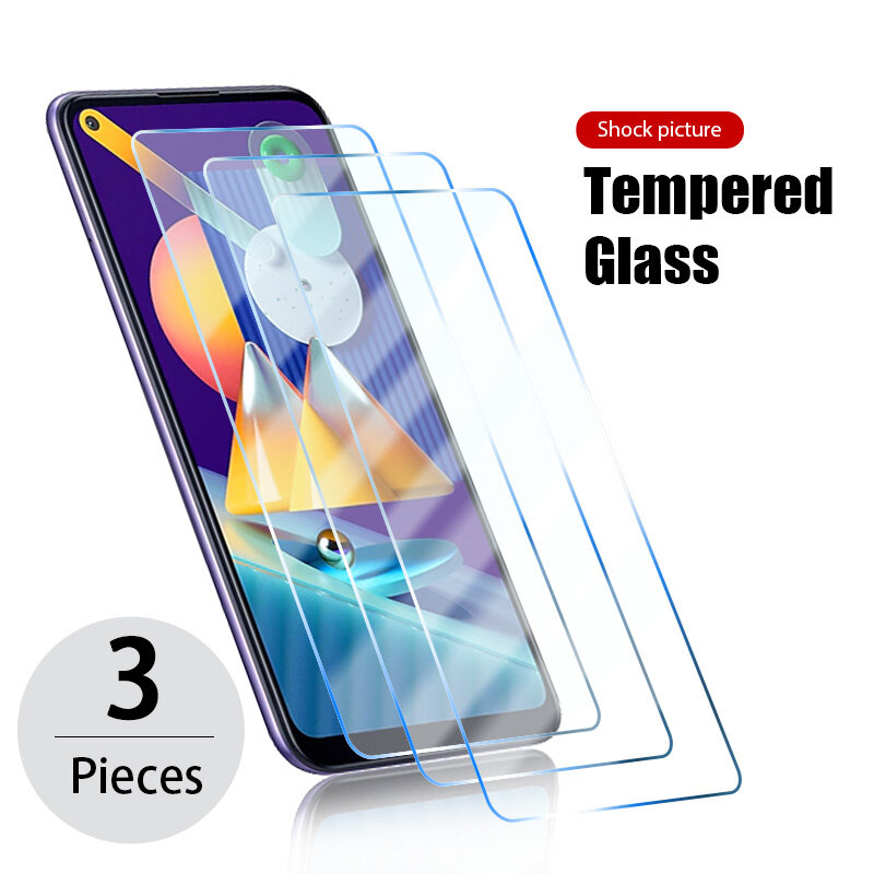 3PCS Screen Glass For Samsung A52 A32 A51 A12 A72 A22 A41 Screen Protector For Samsung A50 A70 A30 A10 M51 M31 M12 M21 Glass