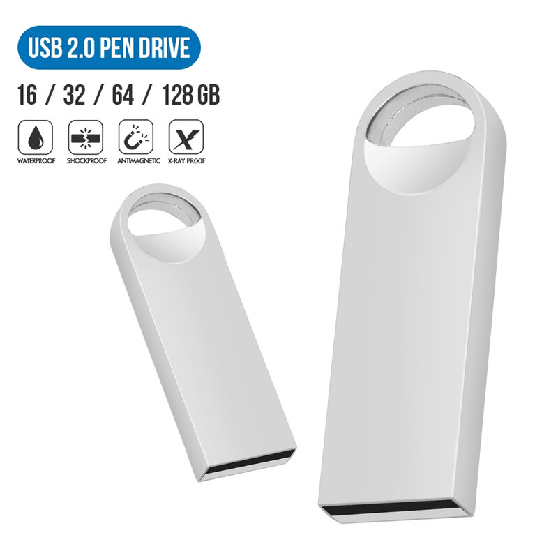 Clé usb haute vitesse, support à mémoire de 4GB 8GB 16GB 32GB 64GB, lecteur flash, disque u, argent, étanche, idée cadeau