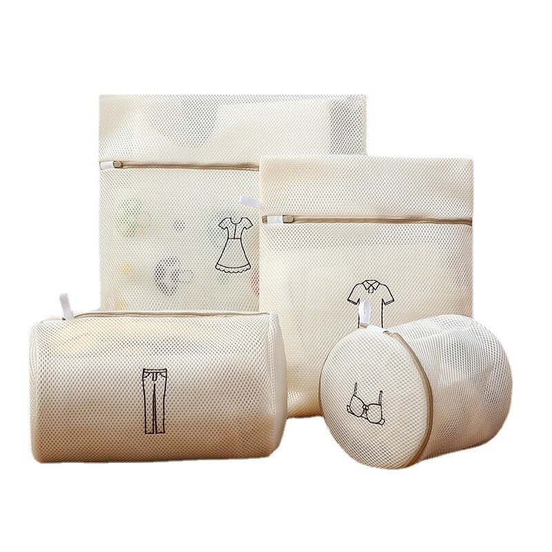 ポリエステル刺繍のランドリーバッグ,6ピース/セット,メッシュ,下着,ブラ,厚手,洗濯機用