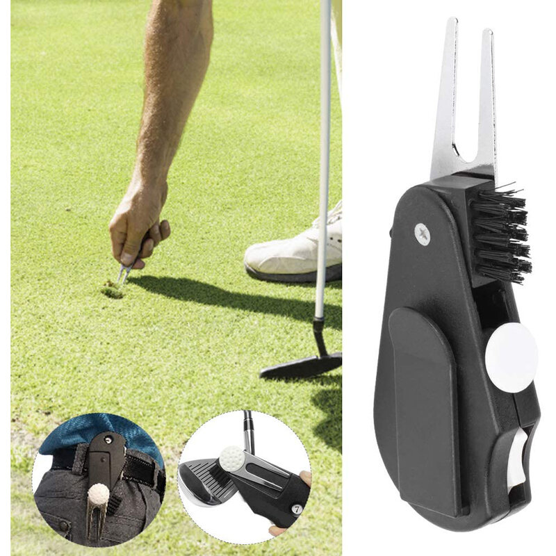 1pc de alta qualidade 5-em-1 única bola de golfe accessiset marcador bola pontuação contador escova divot ferramenta de reparo multi função plástico