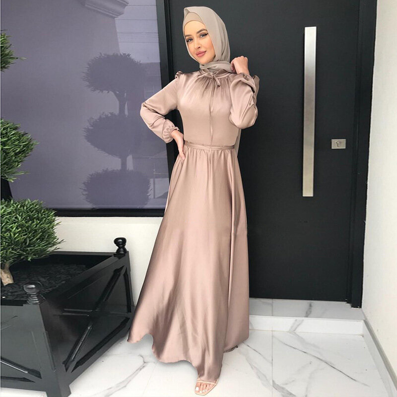 Abaya – Robe Maxi en Satin pour femmes, vêtements islamiques, mode, pour Ramadan, dubaï, turquie, printemps et été 2023