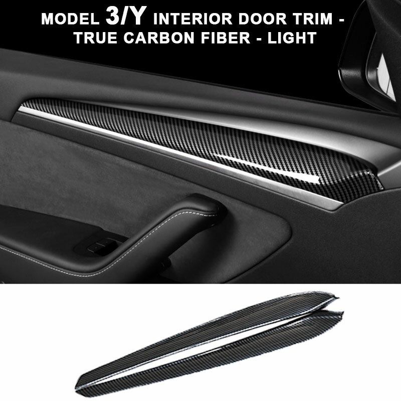 For Tesla Model 3 2021 Real Carbon Fibre New Car Center Console Trim Model Y Accessories Model3 Dashboard Drop Shipping