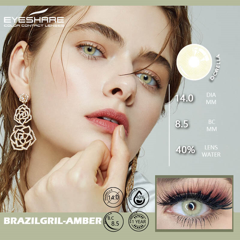 EYESHARE – lentilles de Contact colorées, 1 paire, couleur naturelle, multicolore, beauté, Contact annuel pour les yeux, cosmétique, maquillage