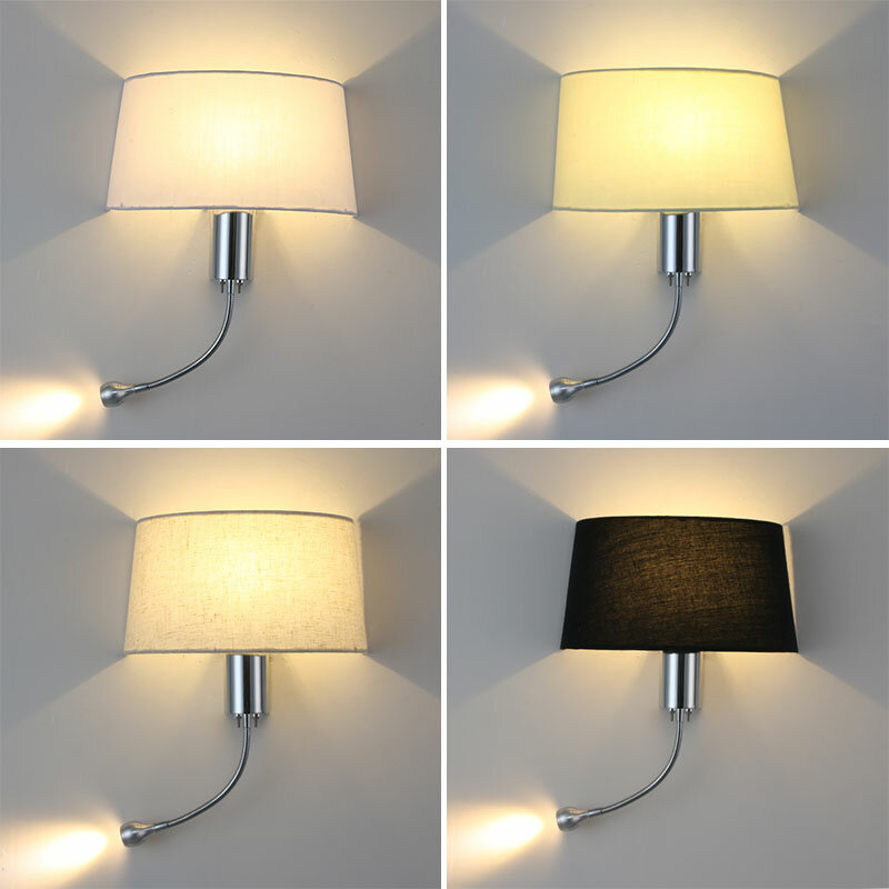 Lámparas de pared LED minimalistas modernas con foco ajustable de 1W, iluminación interior de Metal plantado nórdico para sala de estar, dormitorio y escalera espejos decorativos de pared  lampara mesita noche