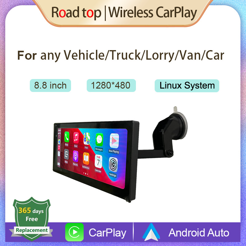 8.8 "Linux Tohch หน้าจอไร้สายของ Apple CarPlay สำหรับรถบรรทุกรถบรรทุกรถบรรทุก Van Android Auto Airplay BT GPS นำทาง HDMI