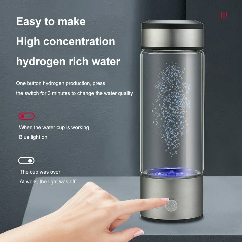1pc 450ml Portable Hydrogène Générateur D'eau 3 Minutes Mode Haute Concentration Hydrogène Générateur D'eau