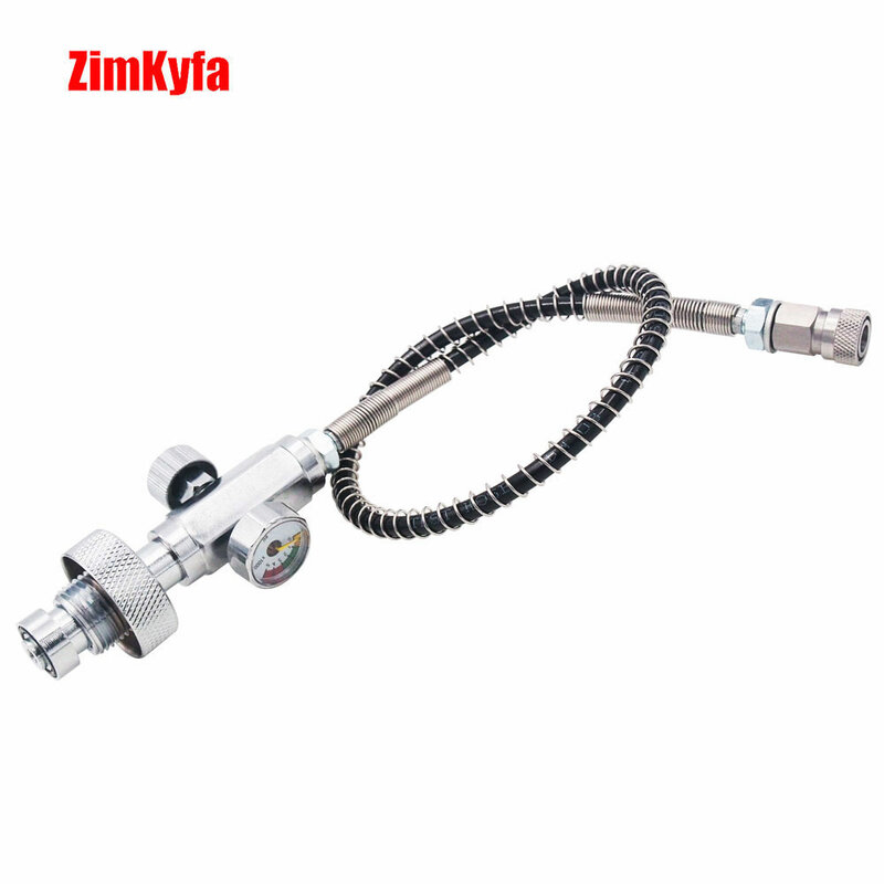 PCP Paintball Filling Station 300bar/4500psi  Din G5/8"(5/8BSPP) Charging Adapter w/  Hose 20 Inches Spring Reinforced Hose