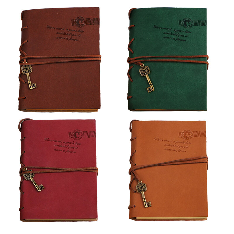 Retro Afgeplakt Notebook Kraftpapier A6 Size Innerlijke 160 Lakens 4 Kleur Cover Opties Vintage Notepad Velijn Notebooks Journal Handbook