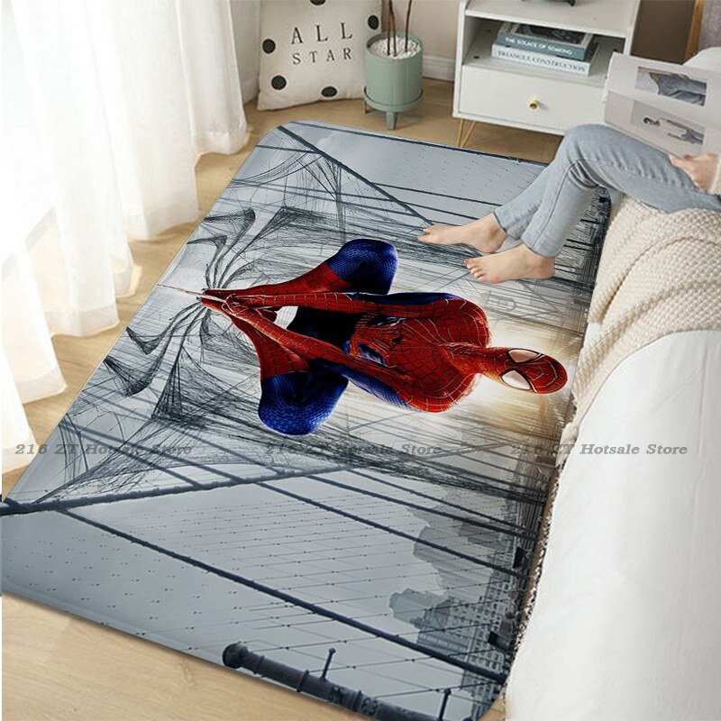 Дверной коврик Marvel Человек-паук, нескользящий поглощающий воду длинный полосатый коврик, коврик для спальни, Современный домашний декор